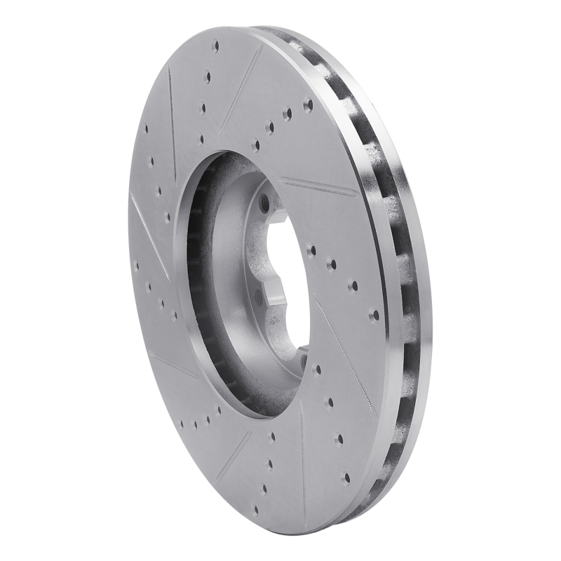 Ford Transit-350 HD Brake Rotor (1) - Front Right - R1 Concepts - Drilled & Slotted - Silver - `15-`25